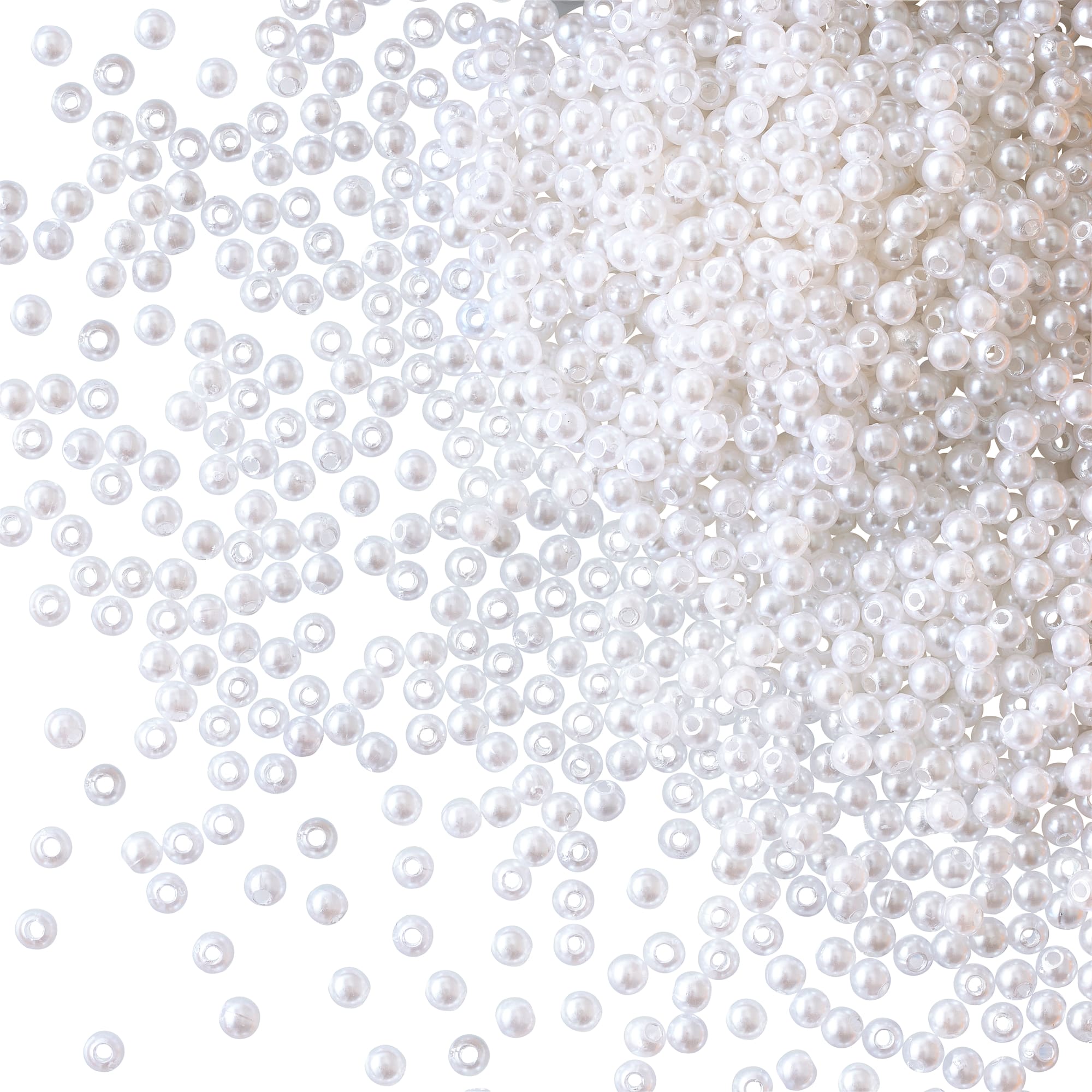 12 Pack: White Pearl Round Beads by Bead Landing